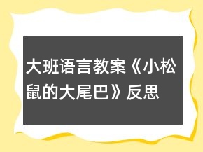 大班語言教案《小松鼠的大尾巴》反思