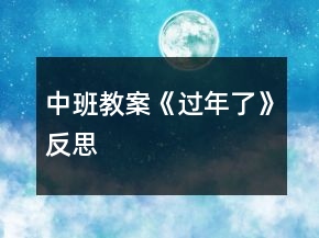 中班教案《過年了》反思