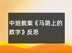 中班教案《馬路上的數(shù)字》反思