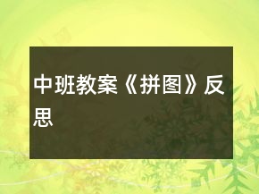 中班教案《拼圖》反思