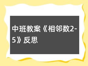 中班教案《相鄰數(shù)2-5》反思