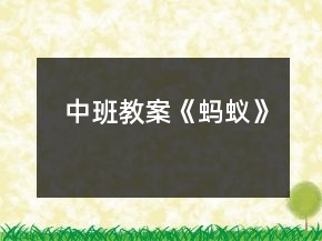 中班教案《螞蟻》