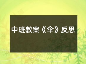 中班教案《傘》反思