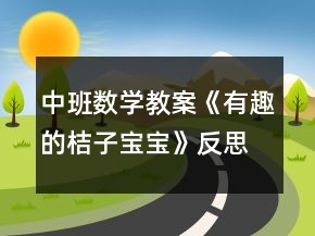 中班數(shù)學教案《有趣的桔子寶寶》反思