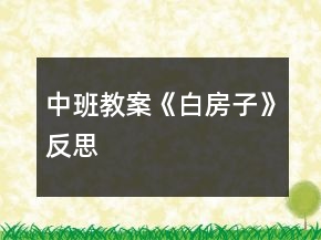 中班教案《白房子》反思