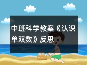 中班科學(xué)教案《認(rèn)識(shí)單雙數(shù)》反思
