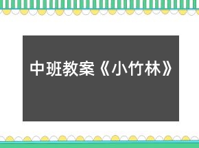 中班教案《小竹林》
