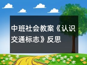 中班社會教案《認(rèn)識交通標(biāo)志》反思