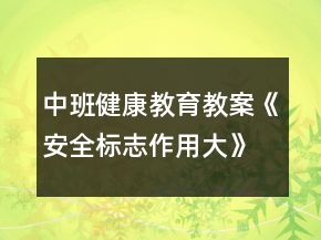 中班健康教育教案《安全標(biāo)志作用大》反思