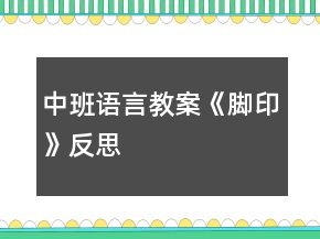 中班語(yǔ)言教案《腳印》反思