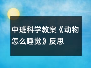 中班科學(xué)教案《動物怎么睡覺》反思