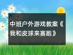 中班戶外游戲教案《我和皮球來賽跑》反思