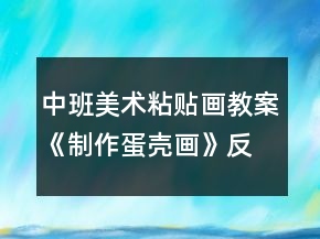 中班美術(shù)粘貼畫教案《制作蛋殼畫》反思