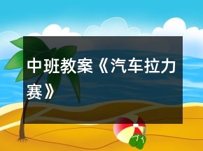 中班教案《汽車拉力賽》