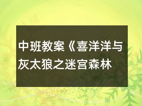 中班教案《喜洋洋與灰太狼之迷宮森林》反思