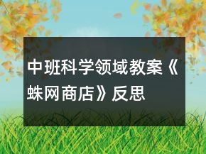 中班科學(xué)領(lǐng)域教案《蛛網(wǎng)商店》反思