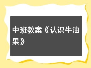 中班教案《認識牛油果》