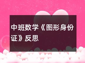 中班數(shù)學(xué)《圖形身份證》反思
