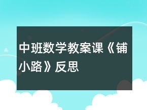 中班數(shù)學(xué)教案課《鋪小路》反思
