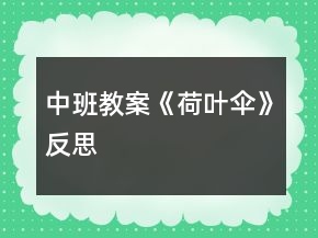 中班教案《荷葉傘》反思