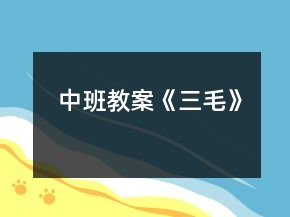 中班教案《三毛》