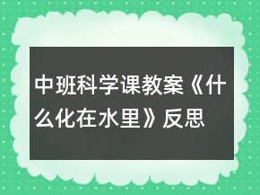 中班科學(xué)課教案《什么化在水里》反思