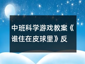 中班科學(xué)游戲教案《誰(shuí)住在皮球里》反思