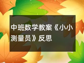 中班數(shù)學(xué)教案《小小測量員》反思