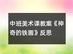 中班美術(shù)課教案《神奇的鐵畫》反思