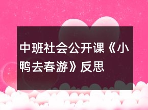 中班社會(huì)公開(kāi)課《小鴨去春游》反思