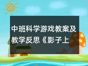 中班科學游戲教案及教學反思《影子上有眼睛》