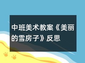 中班美術(shù)教案《美麗的雪房子》反思