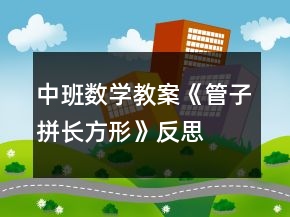 中班數(shù)學(xué)教案《管子拼長(zhǎng)方形》反思
