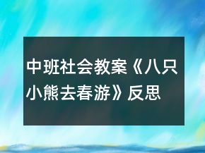 中班社會教案《八只小熊去春游》反思
