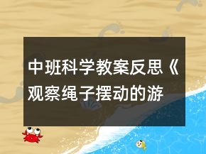 中班科學(xué)教案反思《觀察繩子擺動的游戲》