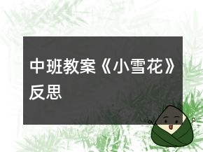 中班教案《小雪花》反思