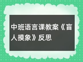 中班語言課教案《盲人摸象》反思