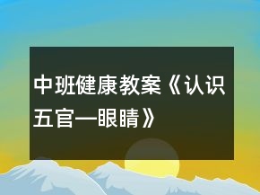 中班健康教案《認識五官―眼睛》
