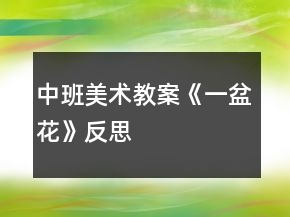 中班美術(shù)教案《一盆花》反思