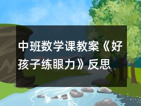 中班數(shù)學(xué)課教案《好孩子練眼力》反思