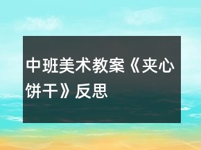中班美術(shù)教案《夾心餅干》反思