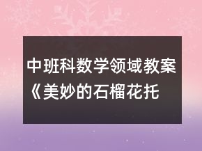 中班科數(shù)學(xué)領(lǐng)域教案《美妙的石榴花托》反思