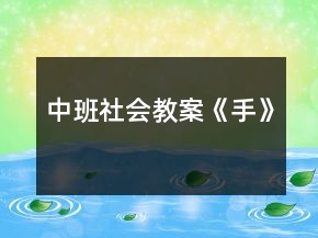中班社會教案《手》
