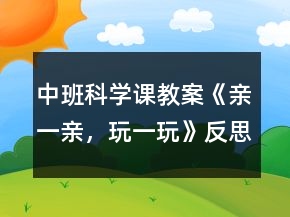 中班科學(xué)課教案《親一親，玩一玩》反思