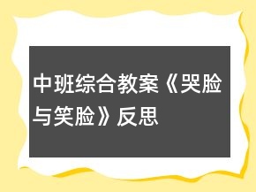 中班綜合教案《哭臉與笑臉》反思