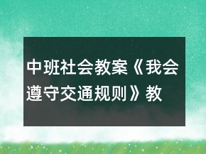 中班社會(huì)教案《我會(huì)遵守交通規(guī)則》教案反思