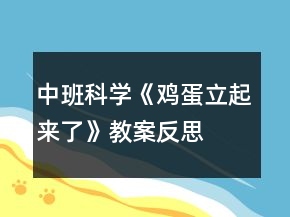 中班科學(xué)《雞蛋立起來了》教案反思