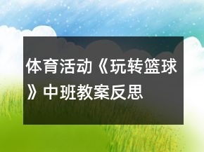 體育活動《玩轉(zhuǎn)籃球》中班教案反思