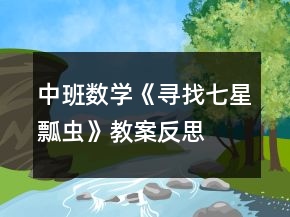中班數(shù)學(xué)《尋找七星瓢蟲》教案反思