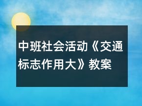 中班社會(huì)活動(dòng)《交通標(biāo)志作用大》教案反思